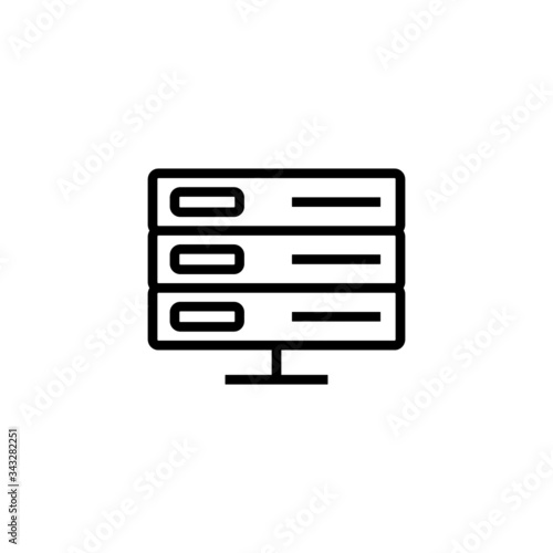 Computer Server icon in outline style on white background