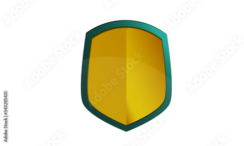 Free Download Yellow metal shield icon illustration isolated - GFXLoad