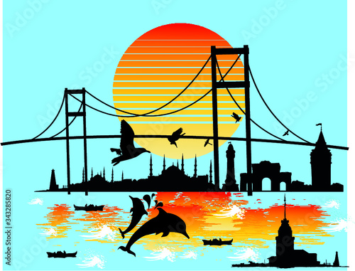 istanbul print and embroidery graphic design vector art