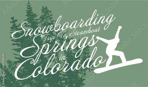 winter sports montain print and embroidery graphic design vector art