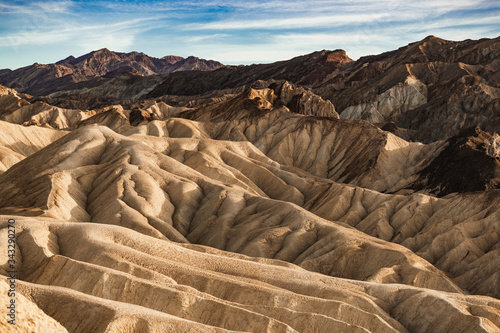 Rock formations at Zabriskie Point, Death Valley National Park, Nevada, USA.