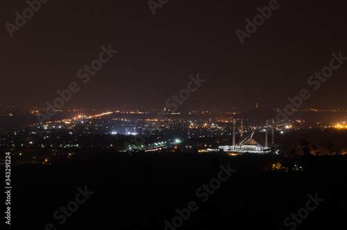View of Islamabad City at Night View from Daman-e-Koh, Islamabad, Pakistan