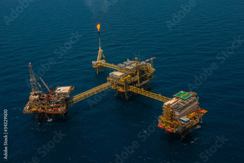 Offshore oil and gas extraction platform in the Gulf of Mexico.