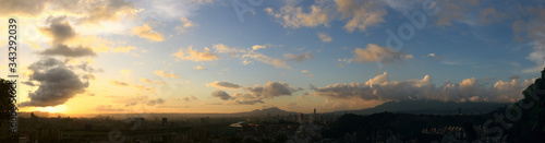 Sunset landscape of the JingMei area from Xianjiyan