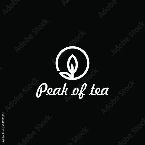 Tea leaf logo design vector