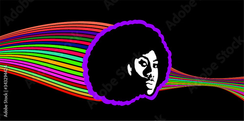 Disco funk soul music printing and embroidery graphic design vector art
