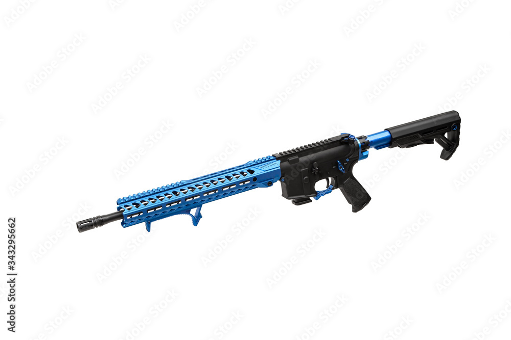 Modern automatic rifle isolated on white Modern automatic rifle isolated on white