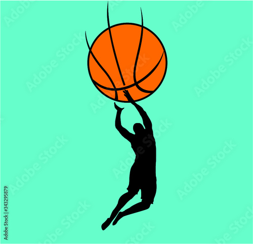 Basketball sports print embroidery graphic design vector art