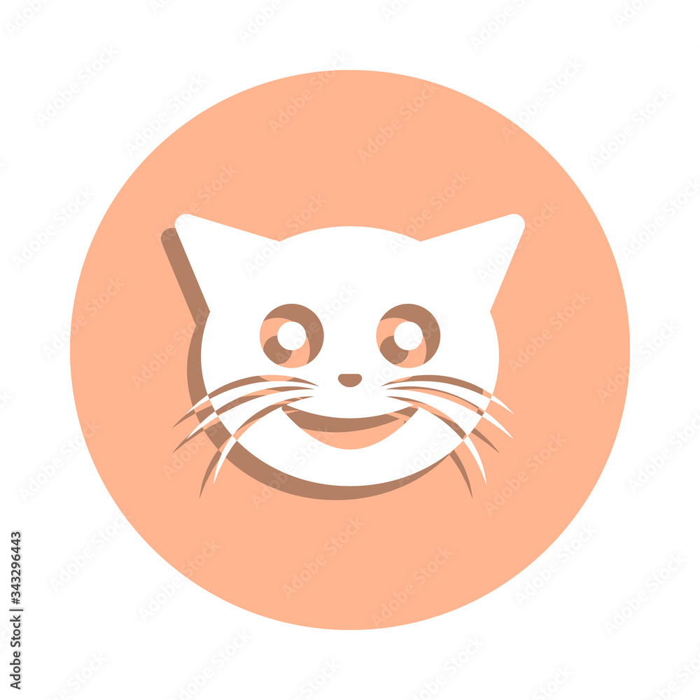 Smiley cat badge icon. Simple glyph, flat vector of cat smile icons for ui and ux, website or mobile application
