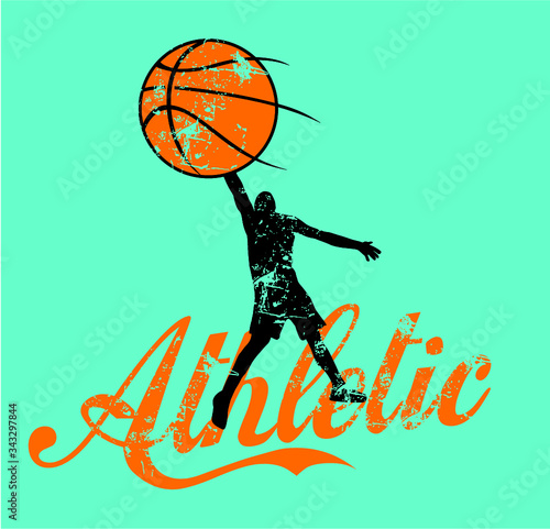Basketball sports print embroidery graphic design vector art © a1vector