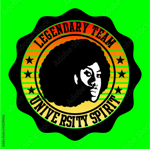 Disco funk soul music printing and embroidery graphic design vector art