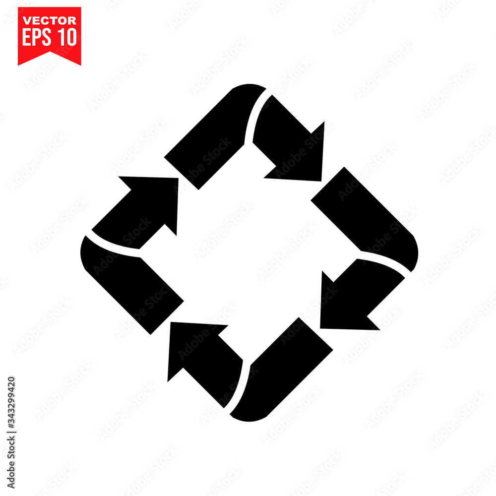 recycle symbol icon symbol Flat vector illustration for graphic and web design. recycle symbol icon symbol Flat vector illustration for graphic and web design.