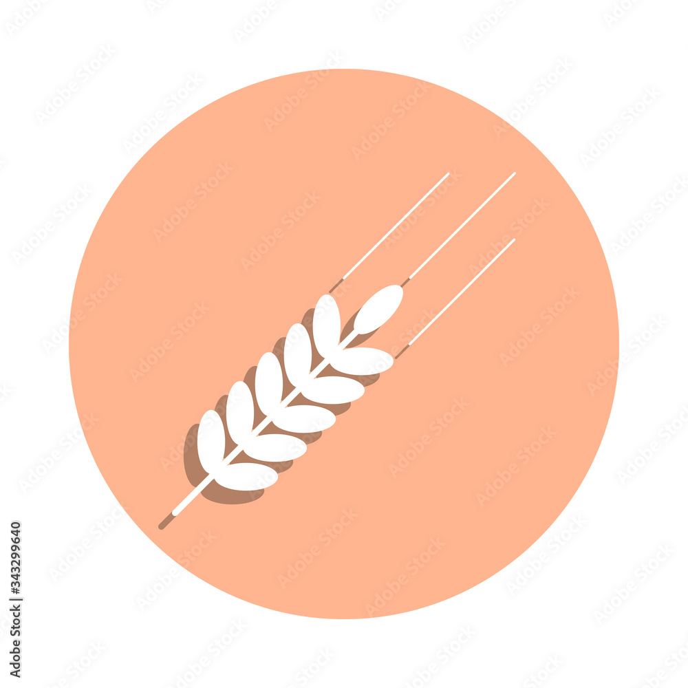 Wheat badge icon. Simple glyph, flat vector of farm icons for ui and ux, website or mobile application Wheat badge icon. Simple glyph, flat vector of farm icons for ui and ux, website or mobile application