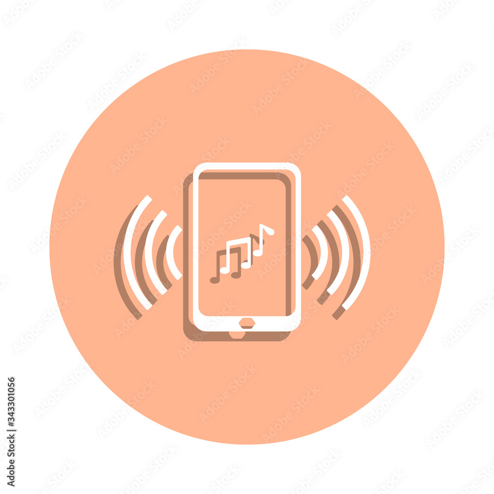 Ringtone on your phone badge icon. Simple glyph, flat vector of music icons for ui and ux, website or mobile application Ringtone on your phone badge icon. Simple glyph, flat vector of music icons for ui and ux, website or mobile application