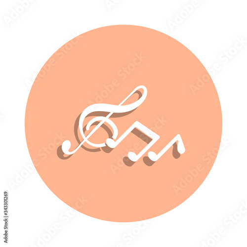 Musical notes badge icon. Simple glyph, flat vector of music icons for ui and ux, website or mobile application