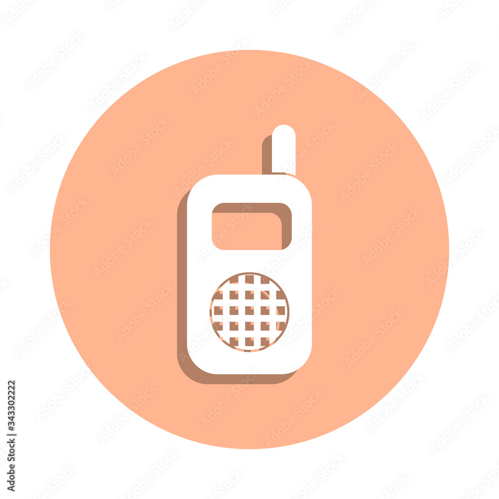 Police walkie-talkie badge icon. Simple glyph, flat vector of police icons for ui and ux, website or mobile application Police walkie-talkie badge icon. Simple glyph, flat vector of police icons for ui and ux, website or mobile application