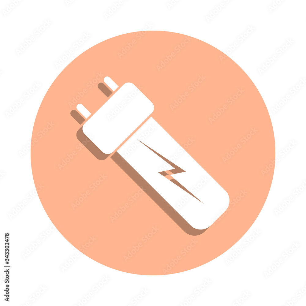 Police electric shocker badge icon. Simple glyph, flat vector of police icons for ui and ux, website or mobile application Police electric shocker badge icon. Simple glyph, flat vector of police icons for ui and ux, website or mobile application