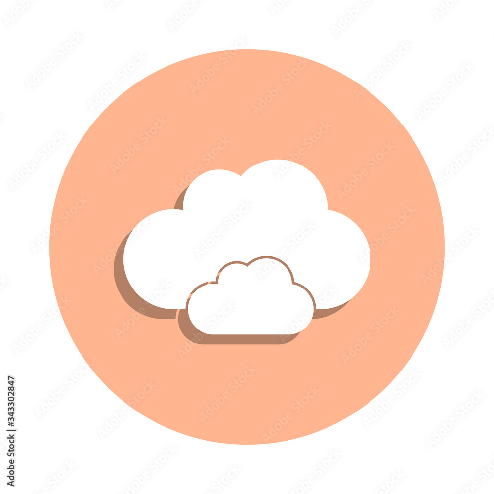 Clouds badge icon. Simple glyph, flat vector of university life icons for ui and ux, website or mobile application Clouds badge icon. Simple glyph, flat vector of university life icons for ui and ux, website or mobile application