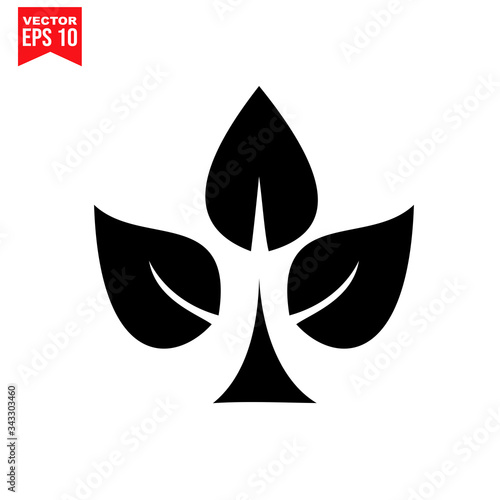 green leaf icon vector illustration of an abstract leaf  symbol symbol Flat vector illustration for graphic and web design.