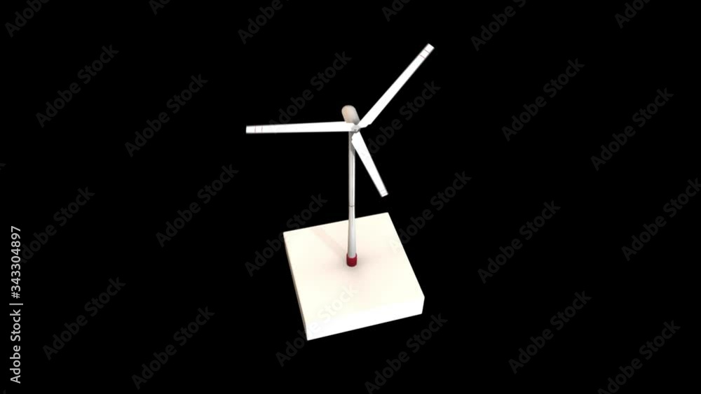 Vidéo Stock Abstract white windmill turbine with rotating blades ...