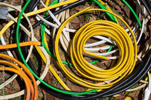 red green and yellow electrical wires © Lynn Freeny