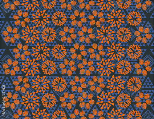 Geometric ethnic pattern graphic design vector art
