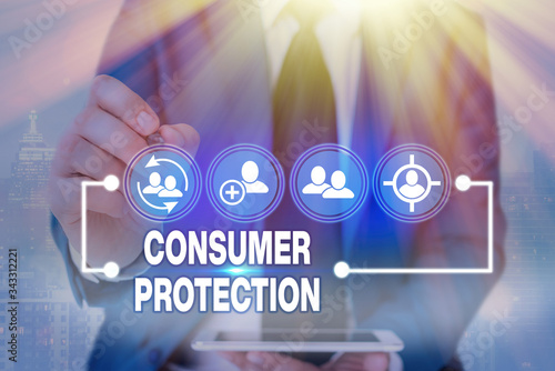 Foto Handwriting text writing Consumer Protection