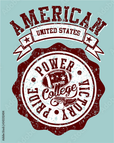 College Athletic graphic design vector art