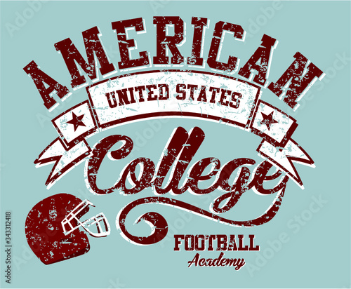 College Athletic graphic design vector art