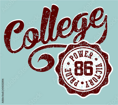 College Athletic graphic design vector art