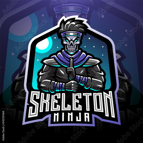 Skull ninja esport mascot logo 