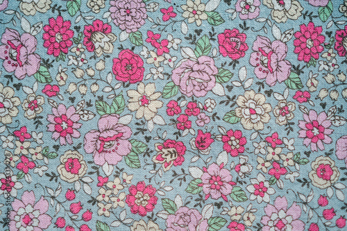 Vintage floral fabric background