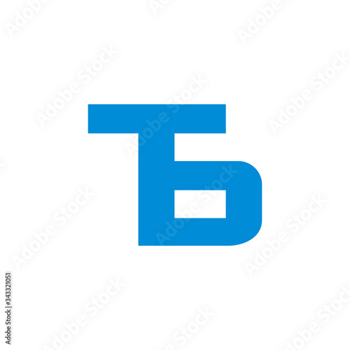 letter tb simple geometric line symbol logo vector