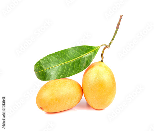 Sweet Marian plum Thai fruit isolated on white background