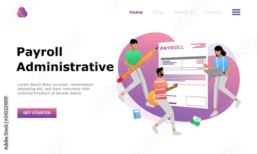 Salary Payment Administrative Vector Illustration Concept , Suitable for web landing page, ui, mobile app, editorial design, flyer, banner, and other related occasion 