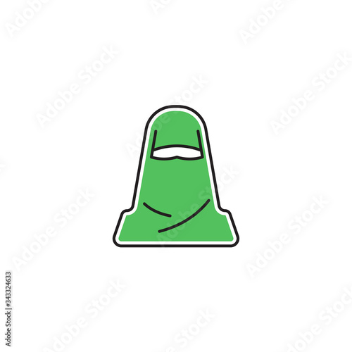 muslim woman vector icon symbol isolated on white background