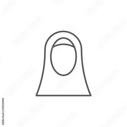 muslim woman vector icon symbol isolated on white background