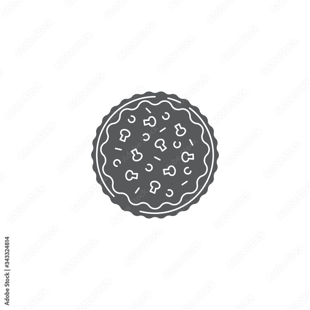 Pizza vector icon symbol delicious food isolated on white background Pizza vector icon symbol delicious food isolated on white background