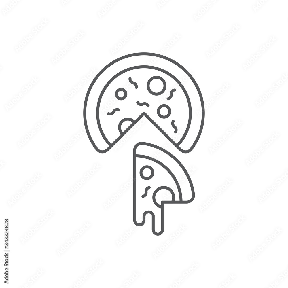Pizza vector icon symbol delicious food isolated on white background Pizza vector icon symbol delicious food isolated on white background
