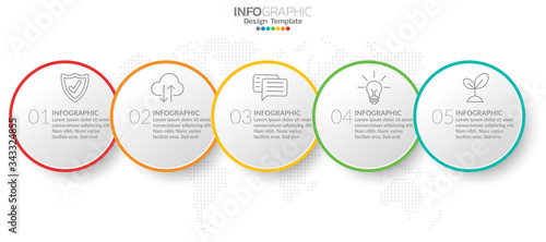 Infographics for business concept with icons and 5 options or steps.