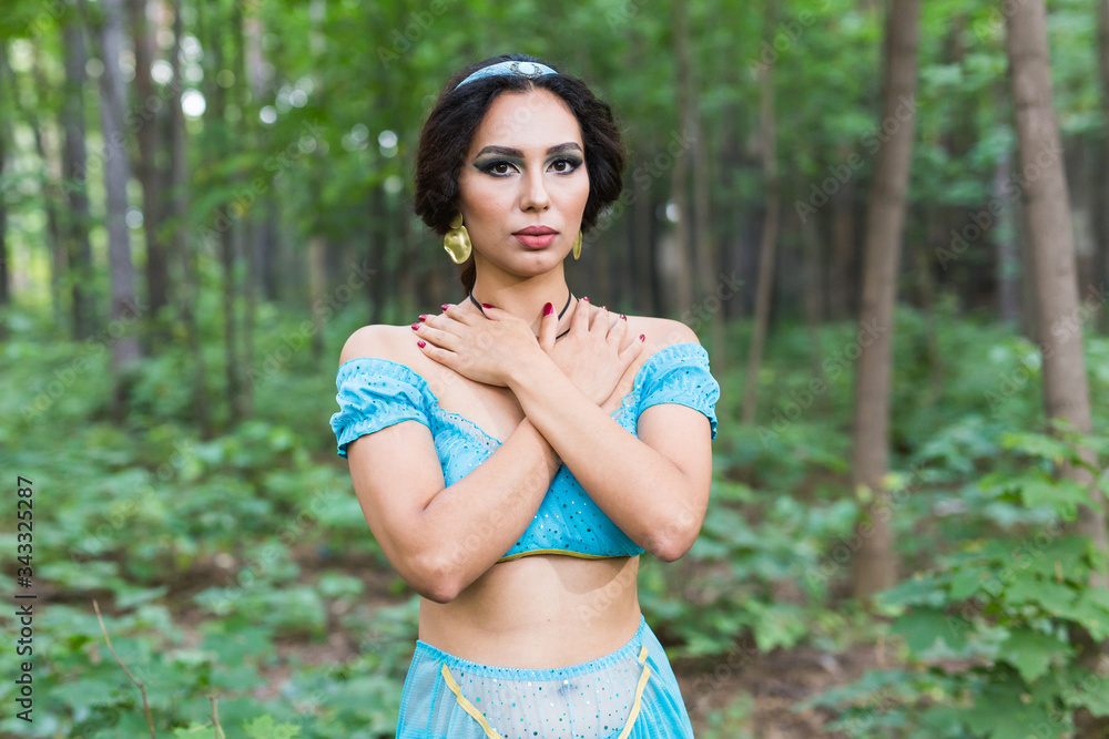 Portrait of young woman in the image of an Eastern fairy Princess in modern clothes Portrait of young woman in the image of an Eastern fairy Princess in modern clothes