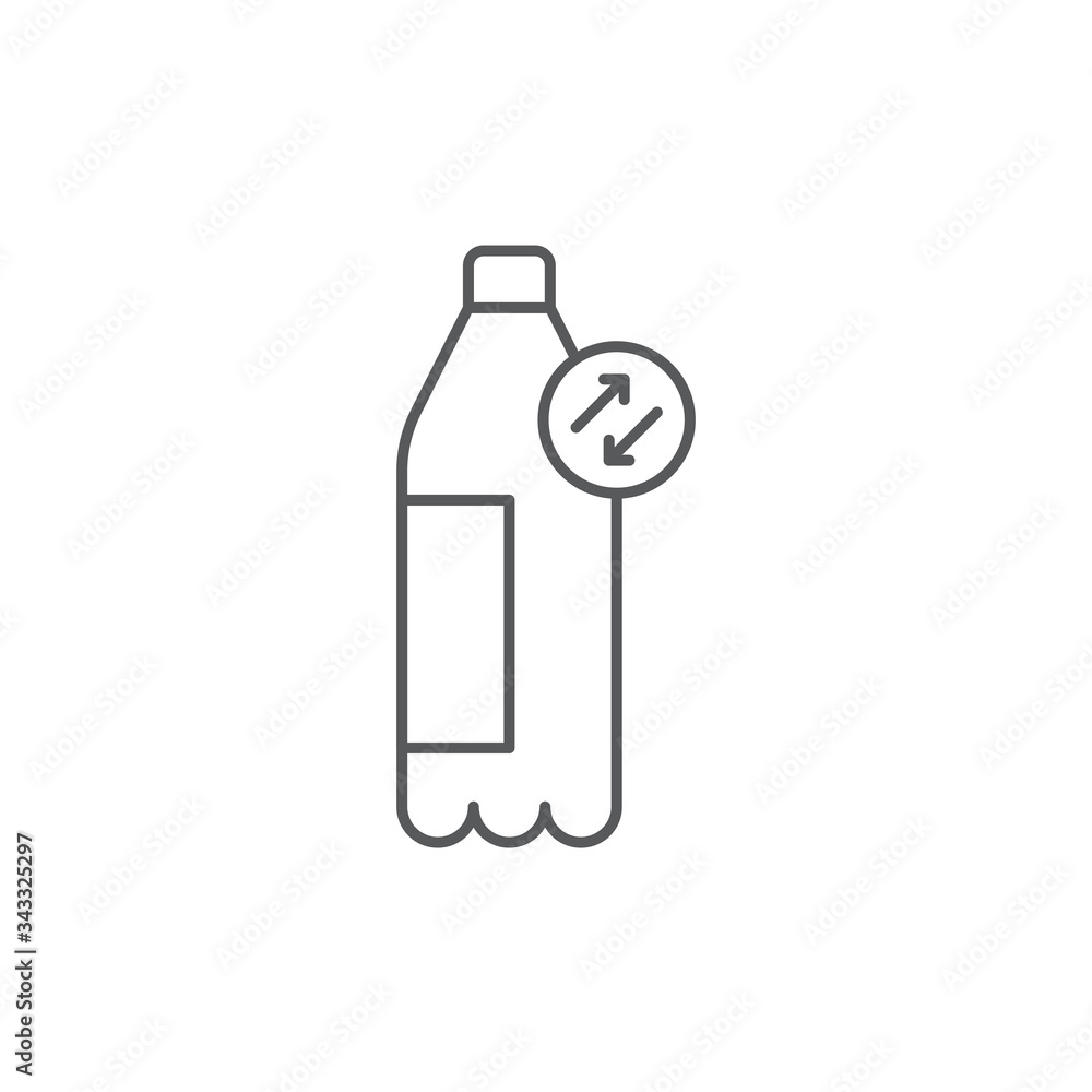 Recycle plastic bottle vector icon symbol isolated on white background Recycle plastic bottle vector icon symbol isolated on white background