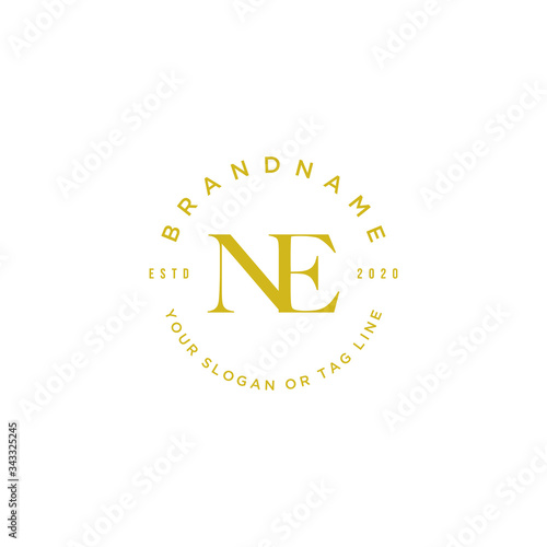 letter NE logo design vector