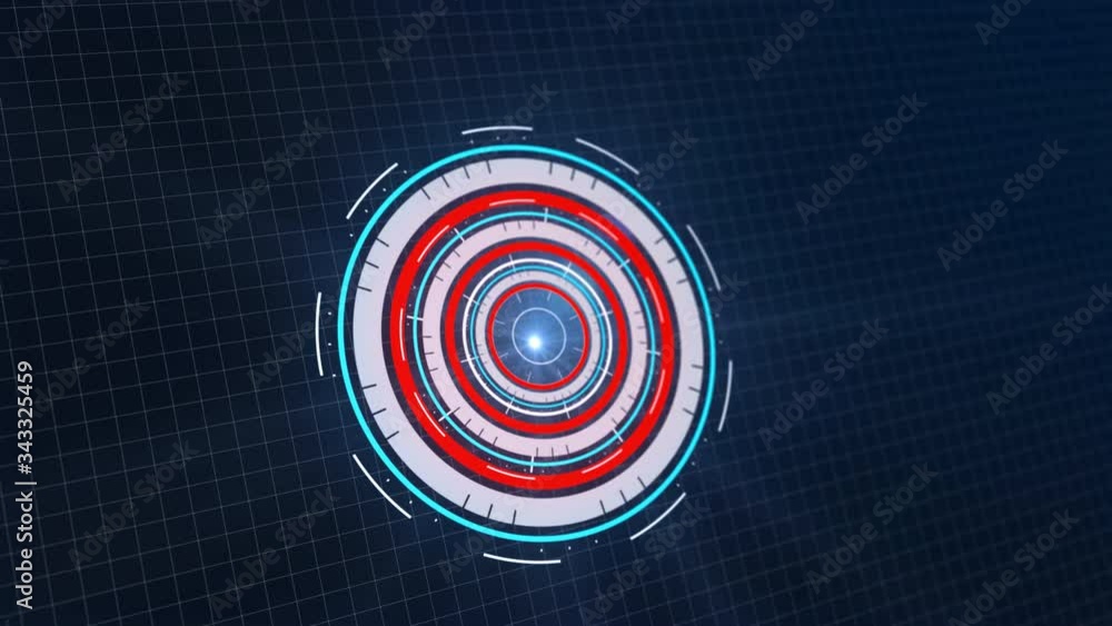 Technology interface HUD rotating on dark virtual screen with animated interface Technology interface HUD rotating on dark virtual screen with animated interface