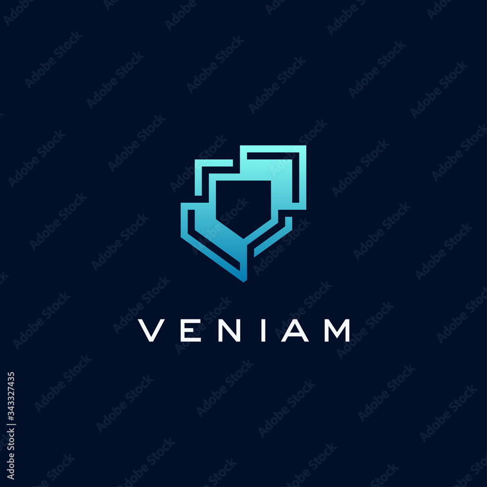 Abstract shield logo icon design template vector Abstract shield logo icon design template vector
