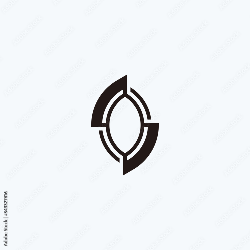 Linear leaf logo design vector template Linear leaf logo design vector template