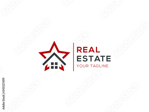 real estate logo design template, Construction Architecture Building symbol vector editable