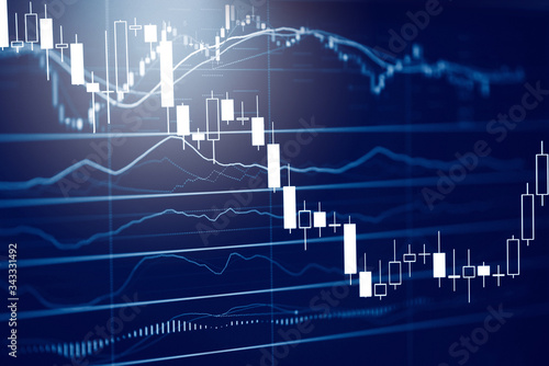 Fotografie Stock graph charts on the stock market exchange price with investment of busines