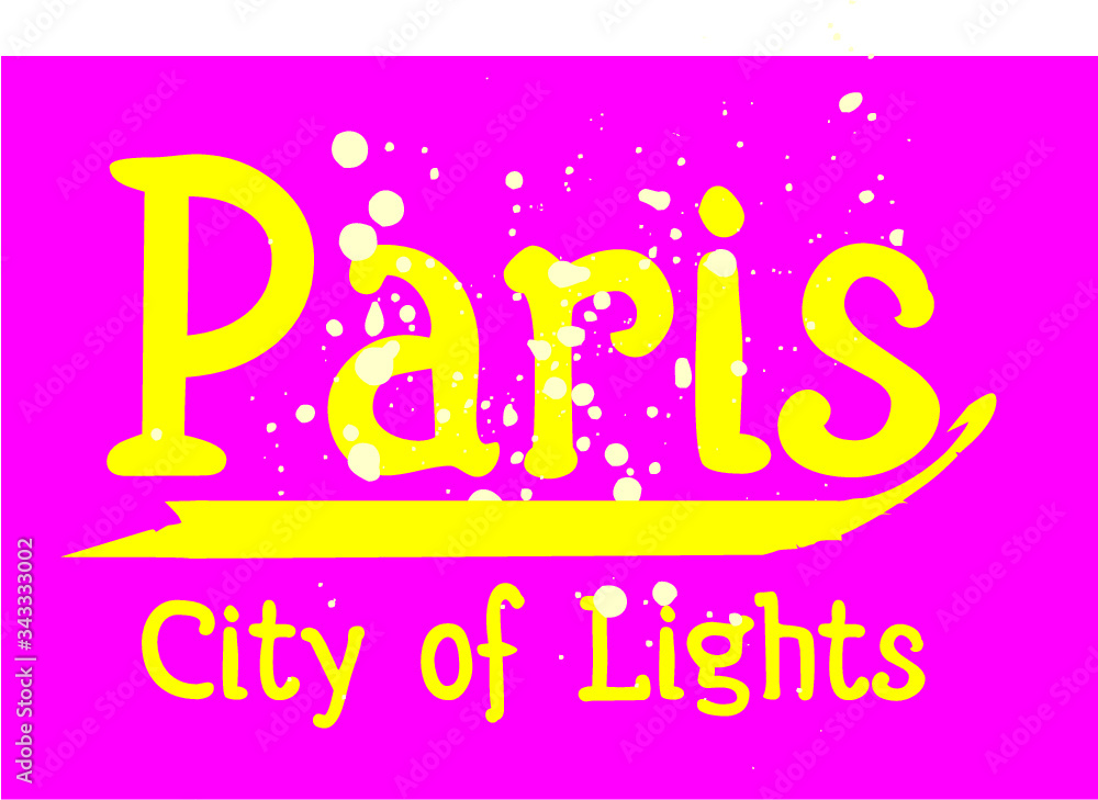 Paris romantic city graphic design vector art