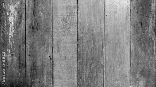 black and white old dirty wooden wall for background